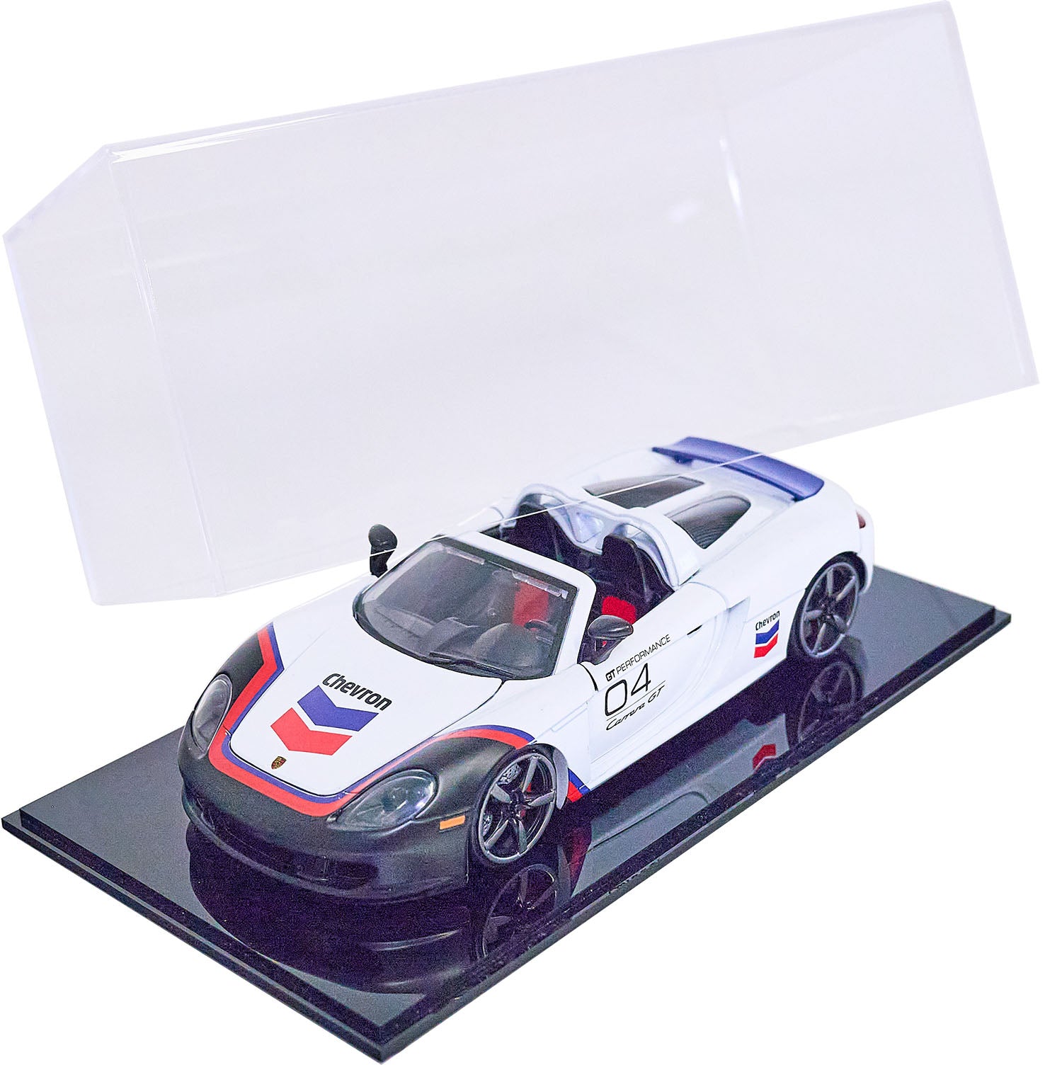 Premium Acrylic Case for 1:24 Scale Die Cast Model Cars with Black Base