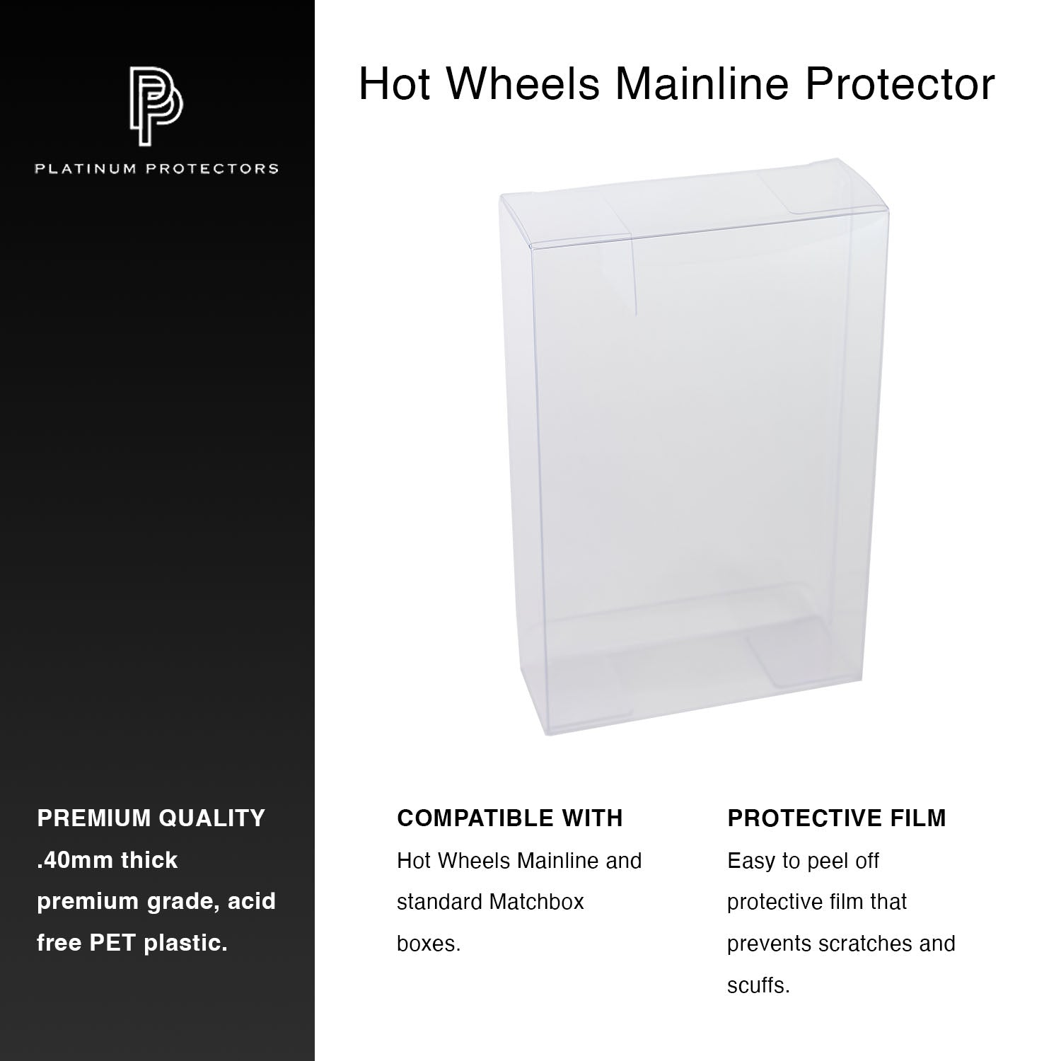 Platinum Protectors for Hot Wheels Mainline & Matchbox Cars Carded Boxes