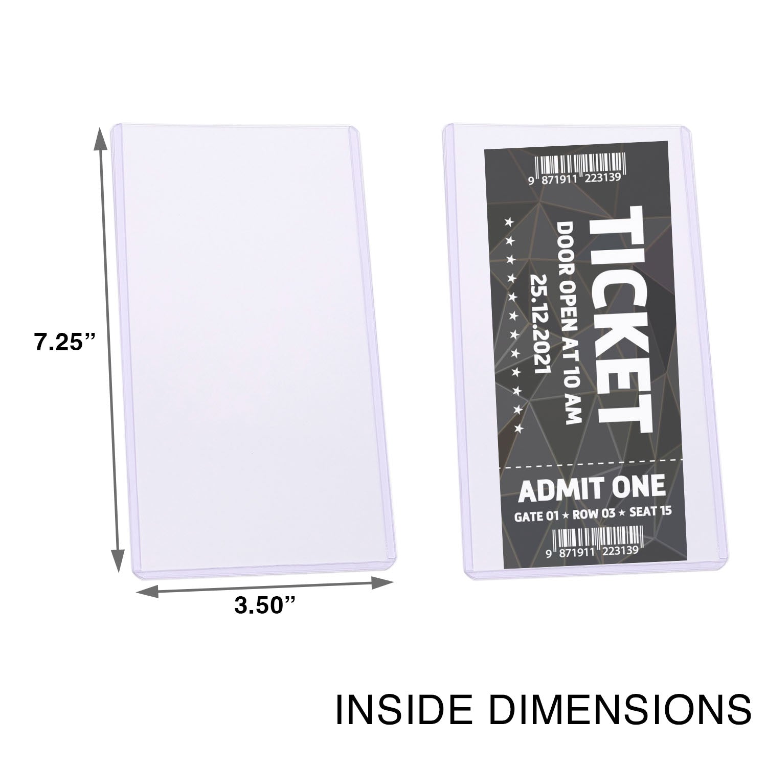 Platinum Protectors Premium Ticket Toploaders 3.5x7.25 for Sports Events, Stubs, Concerts